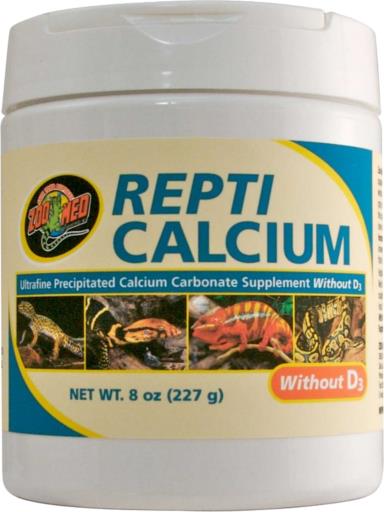 Zoo Med Laboratories Repti Calcium without Vitamin D3 Ultrafine Reptile Supplement - 8 Oz  