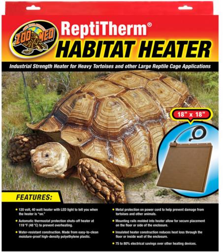 Zoo Med Laboratories ReptiTherm Under-the-Tank Terrarium Reptile Heater - 40 Watt - 60+ Gallon - L:18" X W:18" Inches  