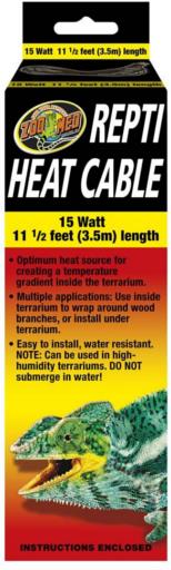 Zoo Med Laboratories ReptiHeat Reptile or Terrarium Cable - 15WT - 11.5 Feet  