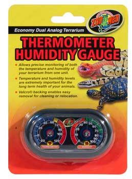 Zoo Med Laboratories Dual Analog Terrarium Economy Reptile Thermomoter and Humidity Gauge  