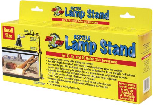 Zoo Med Laboratories Reptile Adjustable Height Lamp Stand - Small - 10-20 Gallons - 3" X 15" Inches  