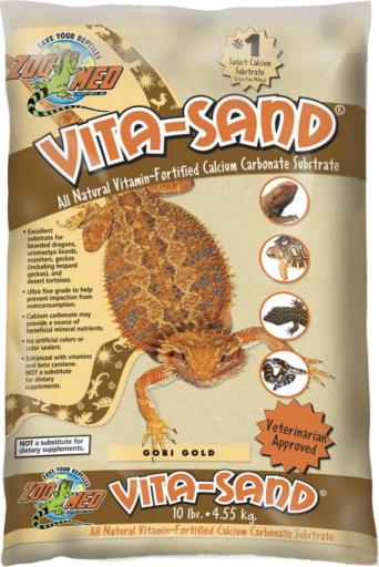 Zoo Med Laboratories Vita Sand Natural Calcium Carbonate Reptile Substrate - Gobi Gold - 10 Lbs  