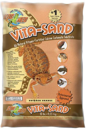 Zoo Med Laboratories Vita Sand Natural Calcium Carbonate Reptile Substrate - Outback Orange - 10 Lbs  