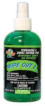 Zoo Med Laboratories Wipeout All-Natural Terrarium and Small Animal Disinfectant Cleaner and Deodorizer - 4.25 Oz  