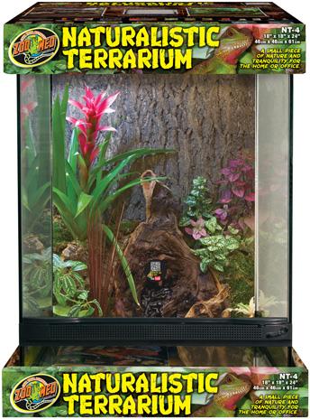 Zoo Med Laboratories Naturalistic Terrarium Tank with Door and Screen Cover - Medium - L:12" X W:12" XH:18" Inches  