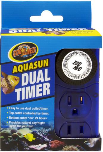 Zoo Med Laboratories AquaSun Dual Plugin Day and Night Outlet Aquarium Timer  