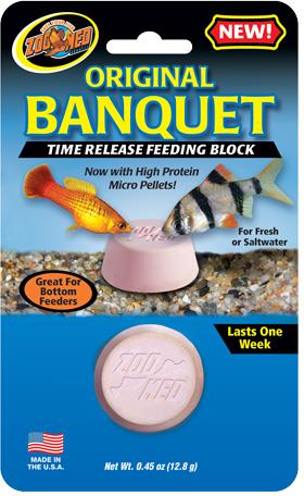 Zoo Med Laboratories Banquet Block Time-Release Saltwater or Freshwater Fish Food - Regular  