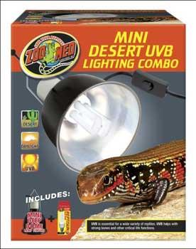 Zoo Med Laboratories Mini Desert UVB Reptile Heat Lighting Combo Kit - Mini  