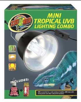 Zoo Med Laboratories Tropical UVB Light and Lamp Fixture Combo Kit - Mini - 50 Watt and upto 100 Watt  