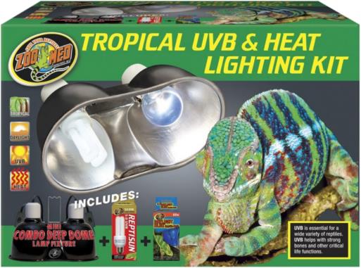 Zoo Med Laboratories Tropical UVB and Heat Lighting Kit - 13 and 15 Watt  