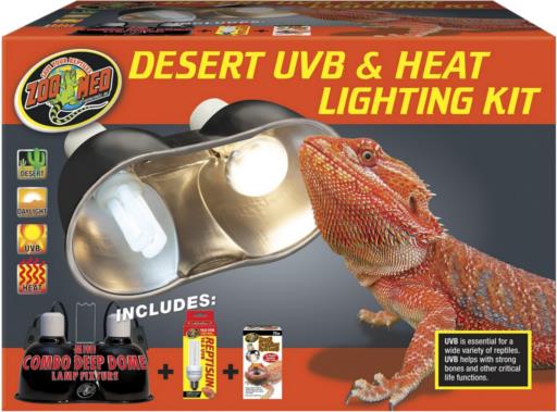 Zoo Med Laboratories Desert UVB and Reptile Heat Lighting Kit  