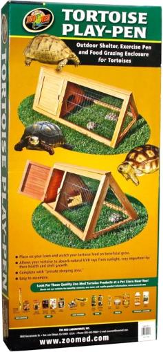 Zoo Med Laboratories Tortoise and Box Turtle Outdoor Shelter Play Pen - L:39.5" X W:19" Inches  