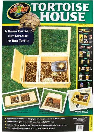 Zoo Med Laboratories Tortoise and Box Turtle House - L36" X W:24" Inches  