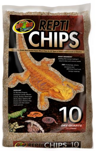 Zoo Med Laboratories Repti Chips Natural Aspen Wood Reptile Substrate - 10QT  