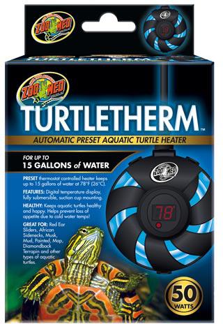 Zoo Med Laboratories TurtleTherm Automatic Preset Digital Aquatic Turtle Heater - 50 Watt  