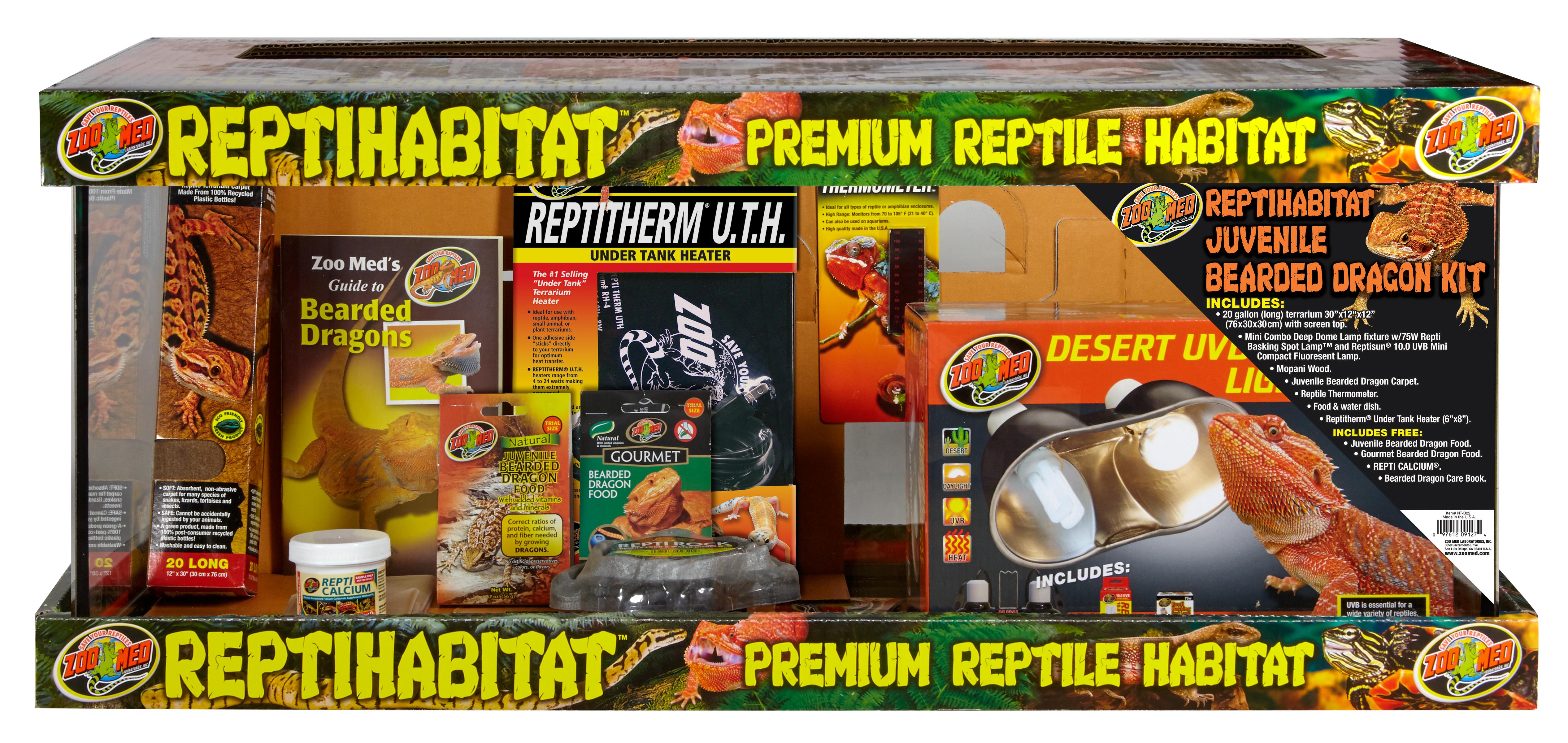 Zoo Med Laboratories ReptiHabitat Juvenile Bearded Dragon Terrarium Kit - 20 Gallons  