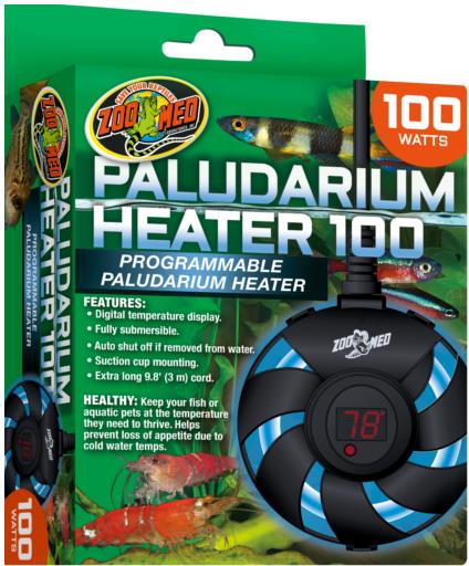 Zoo Med Laboratories Submersible Programmable Paludarium Heater with Digital Temperature Display - 100 Watt  