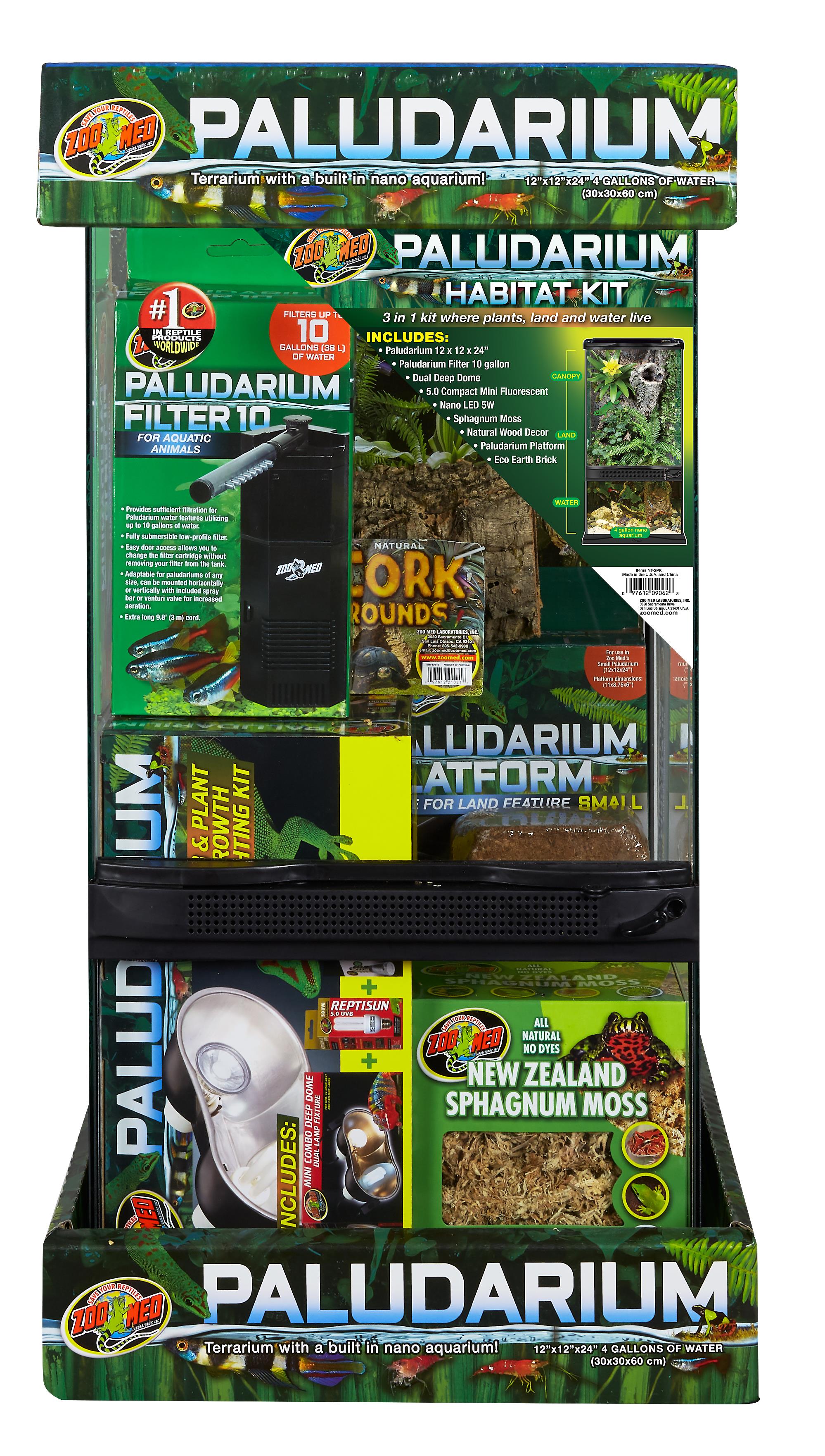 Zoo Med Laboratories Paludarium Aquarium and Terrarium Habitat Kit - 10 Gallons - L:12" X W:12" X H24" Inches  