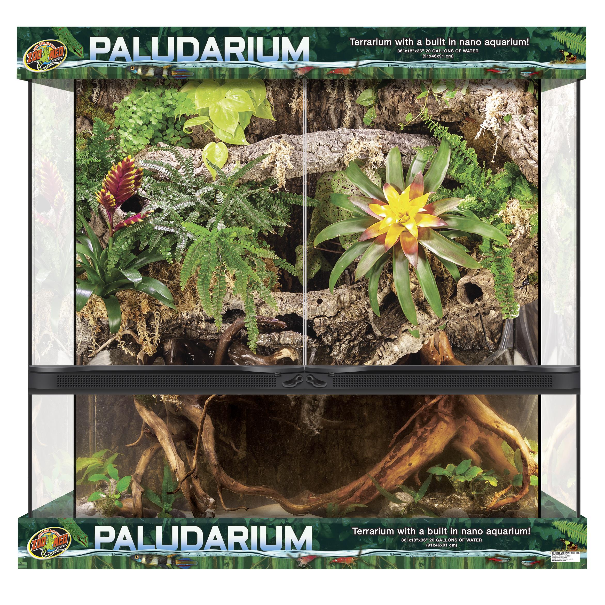 Zoo Med Laboratories Double Door Reptile Paludarium Terrarium and Aquarium - L:36" X W:18" X H:36" Inches  