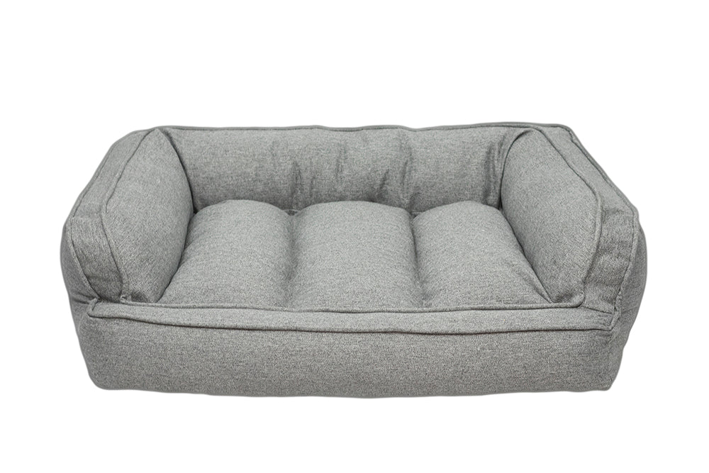 Arlee Charlie Orthopedic Memory Foam Sofa Couch Style Dog Bed - Gray - Medium - L:41 X W:33 X H:12 Inches