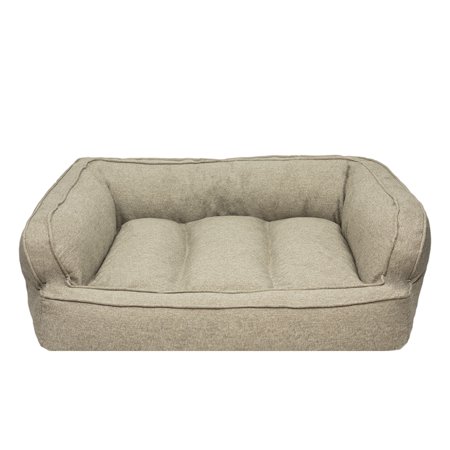 Arlee Charlie Orthopedic Memory Foam Sofa Couch Style Dog Bed - Tan - Medium - L:41 X W:33 X H:12 Inches