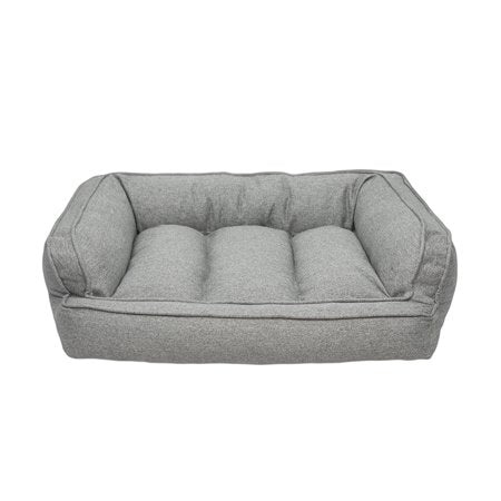 Arlee Charlie Orthopedic Memory Foam Sofa Couch Style Dog Bed - Gray - Large - L:50 X W:34 X H:11 Inches
