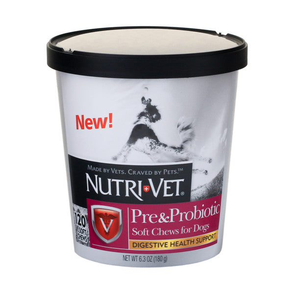 Nutri-Vet Prebiotic and Probiotic Digestive and Immune Health Liver and Cheese Supplemental Dog Soft Chews - 120 Count Default Title