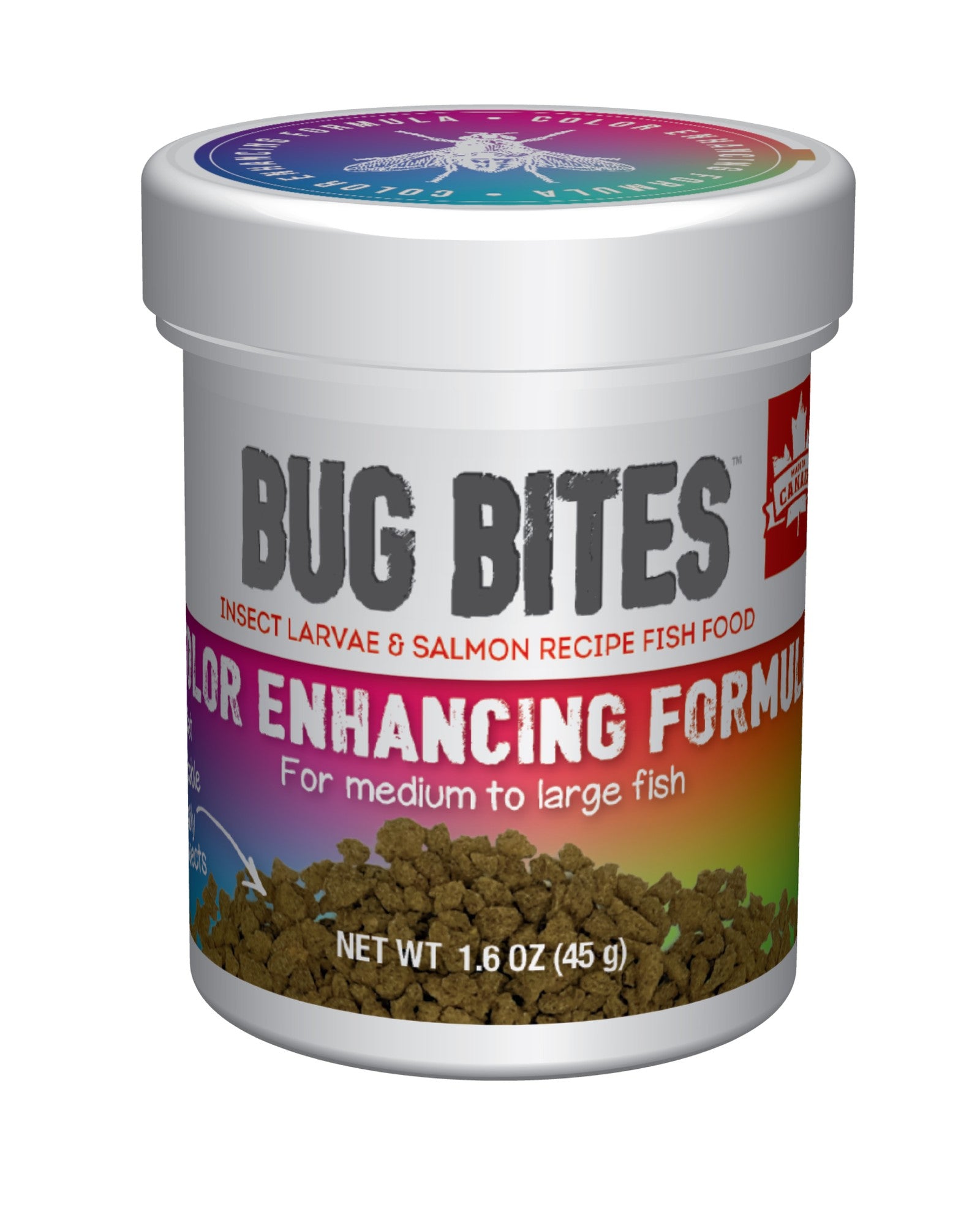 Fluval Bug Bites Insect Color Enhancing Granules for Medium-Large Tropical Fish Food 1.6 Ounce