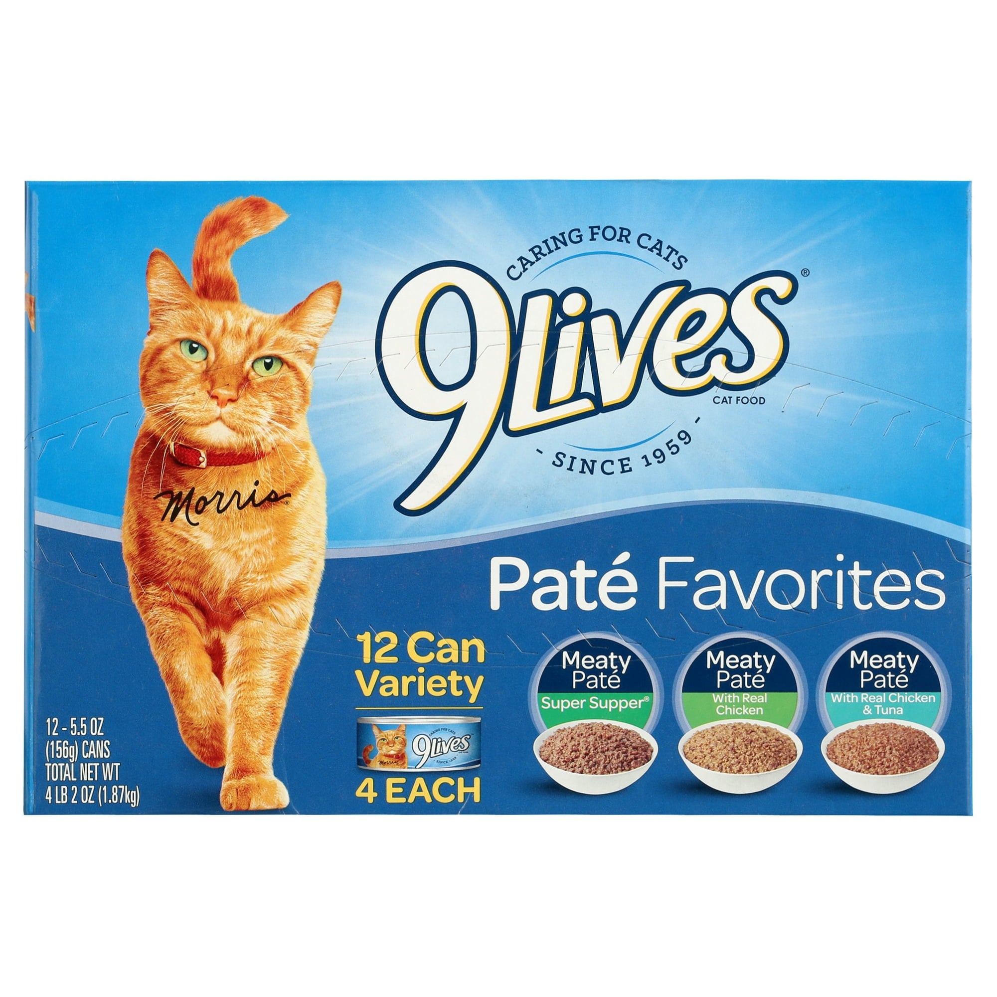 9Lives Pate Favorites Chicken and Tuna Canned Cat Food - Variety Pack - 5.5 Oz - Case of 12