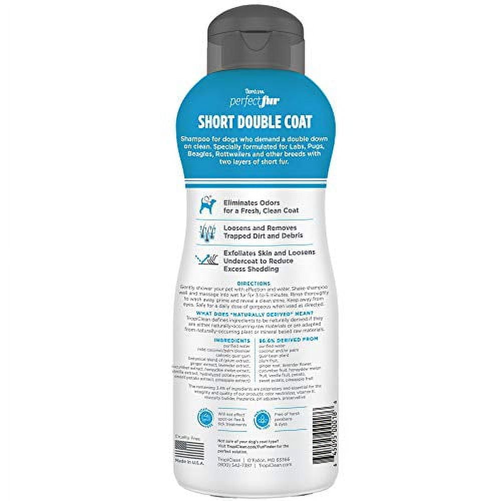 Tropiclean Perfect Fur Sweet Citrus Deodorizing Deshedding and Deep Cleaning Double-Coat Short-Hair Dog Shampoo - 16 Oz