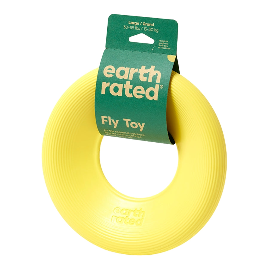 Earth Rated Rubber Flyer Floating Fetch and Chew Dog Toy - Yellow