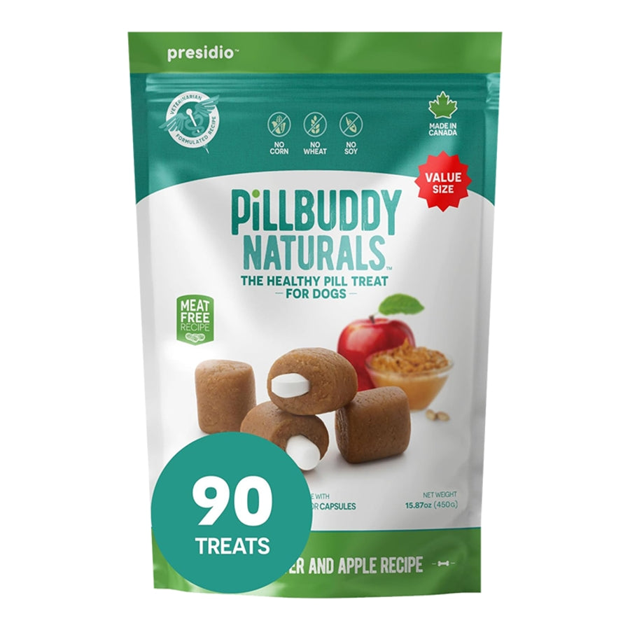 Presidio Natural Pill Buddy Naturals Peanut Butter and Apple Soft and Chewy Pill Pockets - 90 Count