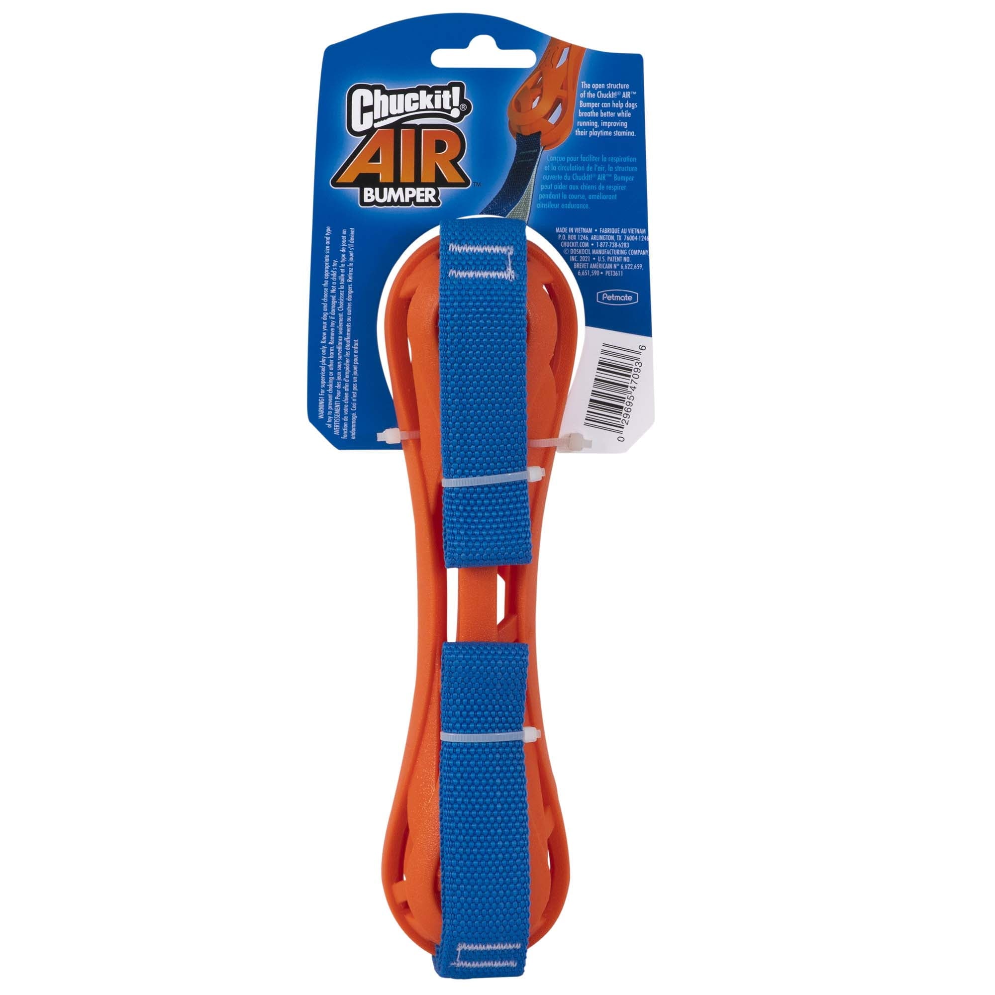 Chuckit! Breathe Right Air-Fetch Bumper Fetch and Tug Rope and Rubber Dog Toy