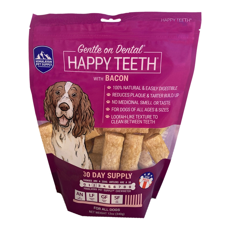 Himalayan Dog Chew Happy Teeth 30 Day Bacon Flavored Dental Dog Chews - 12 Oz