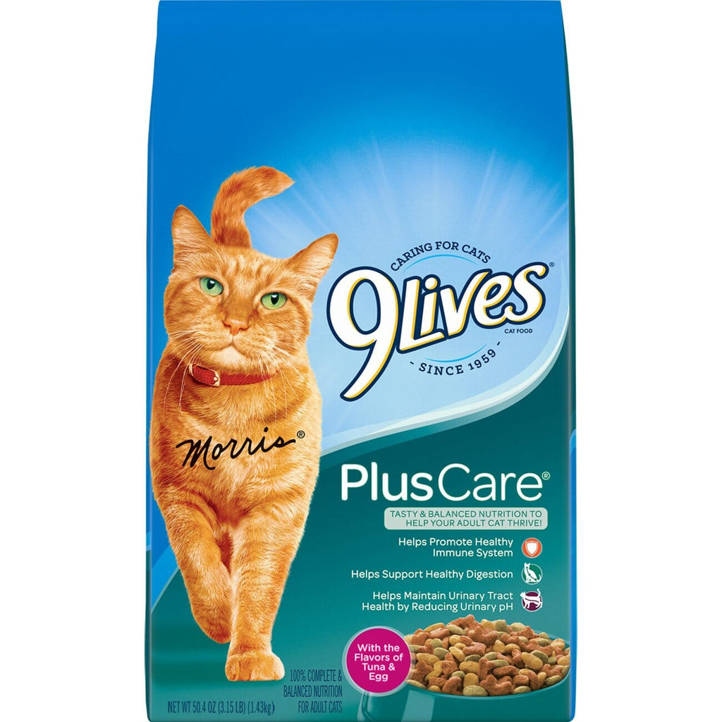 9Lives + Care Tuna and Eggs Dry Cat Food - 3.15 Lbs - Case of 4  