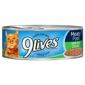 9Lives Chicken Meaty Pate Canned Cat Food - 5.5 Oz - Case of 24