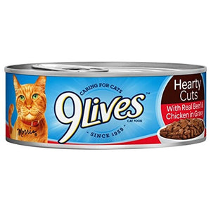 9Lives Hearty Cuts Beef and Chicken Canned Dog Food - 5.5 Oz - Case of 24
