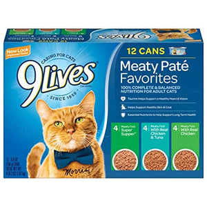 9Lives Meaty Favorites Canned Cat Food - Variety Pack - 5.5 Oz - Case of 36