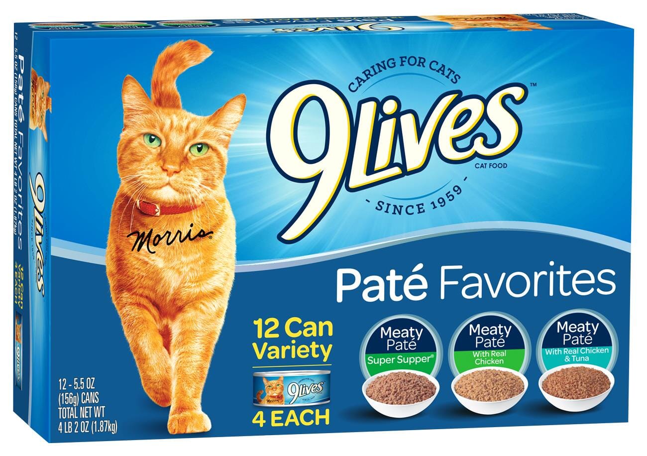 9Lives Pate Variety Canned Cat Food - Variety Pack - 5.5 Oz - 12 Count  