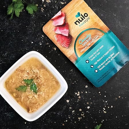 Nulo Freestyle Chunky Tuna Broth with Ginger and Chamomile Wet Cat Food Topper Pouch - 2.8 Oz - Case of 24