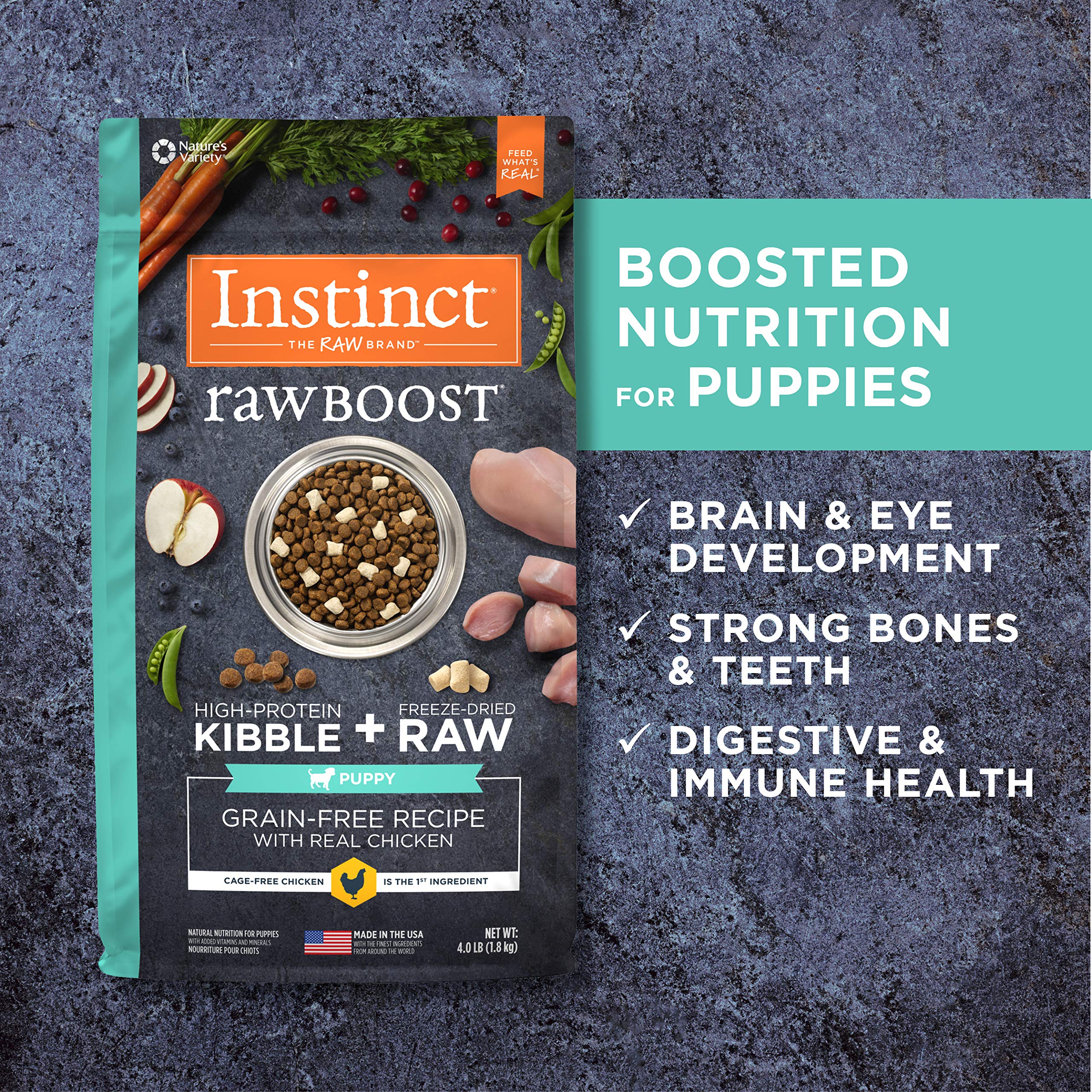 Instinct Nature's Variety Raw Boost Grain-Free Chicken Puppy Formula Dry Dog Food - 4 Lbs  