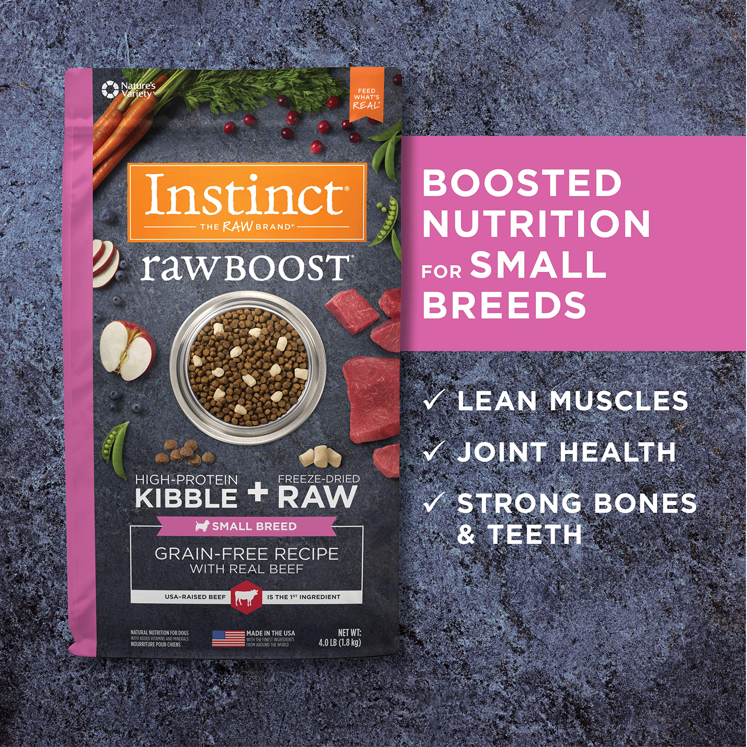 Instinct Raw Boost Grain-Free Beef Dry Dog Food - 4 Lbs  