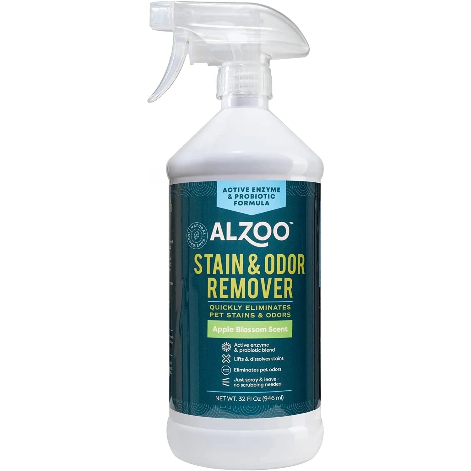 Alzoo Stain and Odor Remover Apple Blossom Spray - 16 Oz 