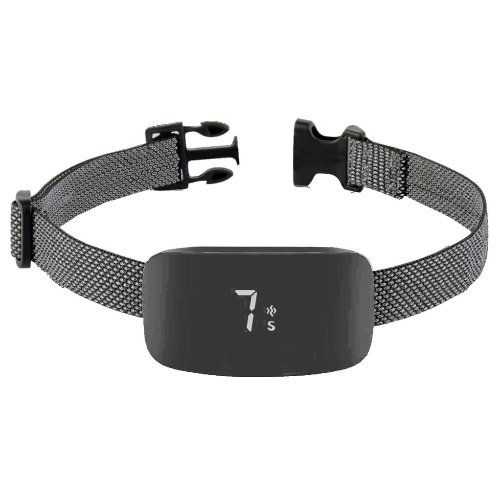 Pet Life ® Evolution LED 7-Level Vibration and Sound Smart Anti-Bark Dog Collar Black 