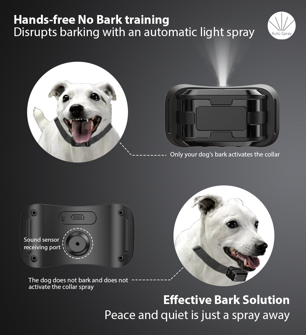 Pet Life ® Bark-Myst 3-Level Sensitivity of Spray and Tone Anti-Bark Dog Collar  