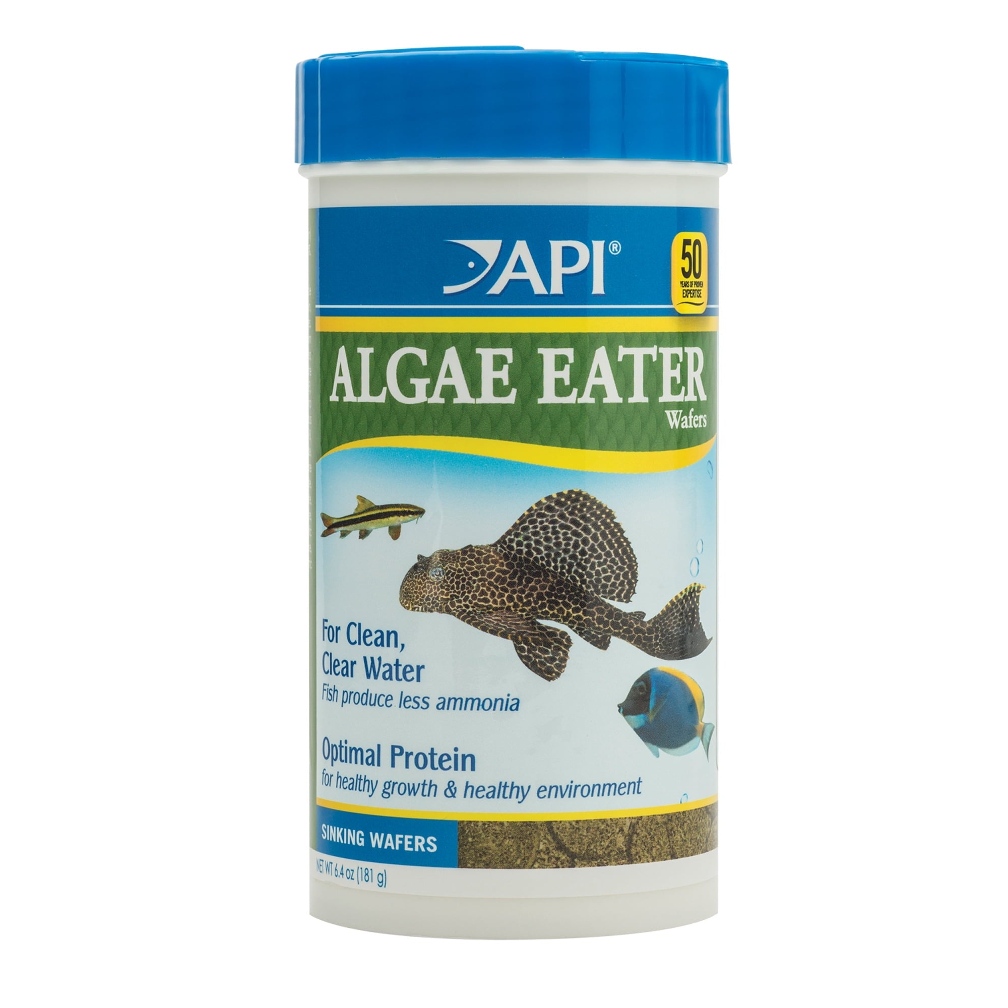API Algae Eater Wafers Algea Saltwater and Freshwater Fish Food - 6.4 Oz