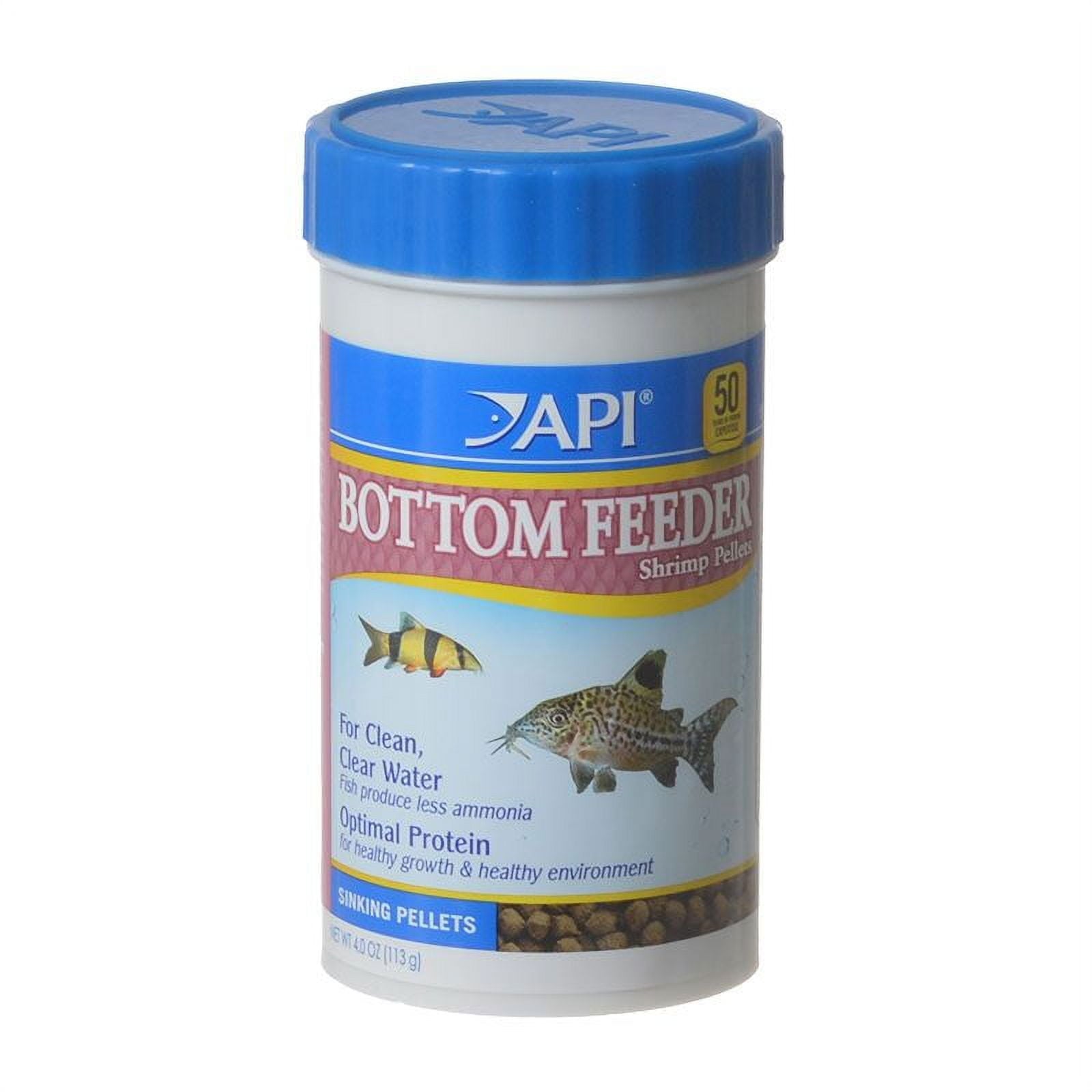 API Bottom Feeder Freeze-Dried Shrimp Pellets Fish Food with Squid - 4 Oz