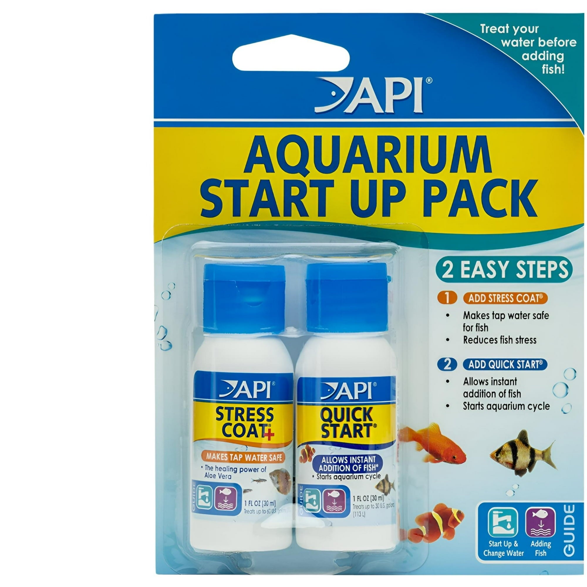 API Aquarium Start Up Pack Stress Coat and Quick Start Freshwater Water Conditioner - 2 Pack