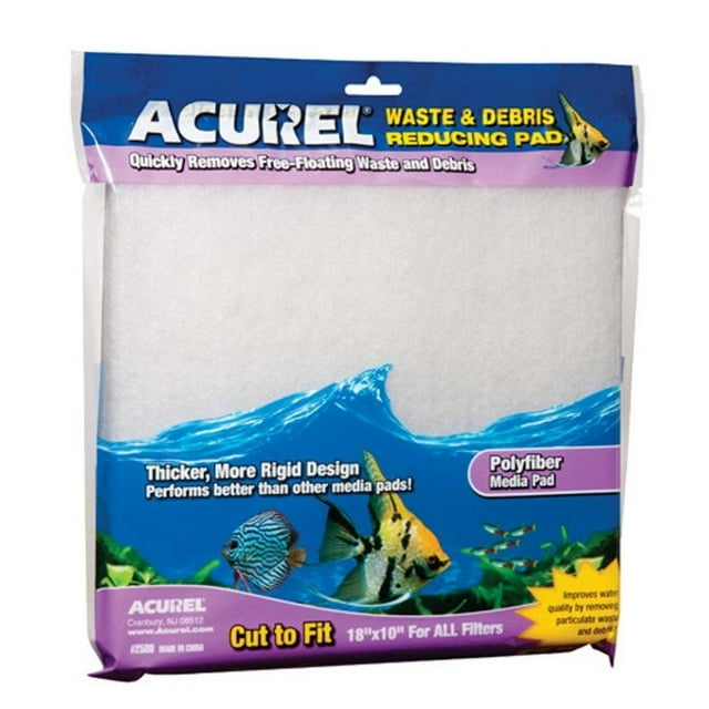 Acurel Waste and Debris Reducing Aquarium and Pond Filter Media Pad - 10X18