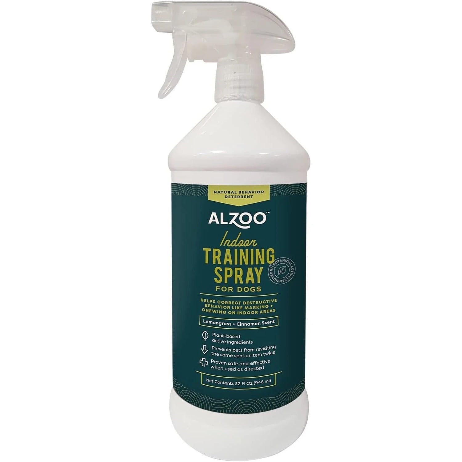 Alzoo Lemongrass and Cinnamon Indoor Training Spray for Dogs - 32 Oz   